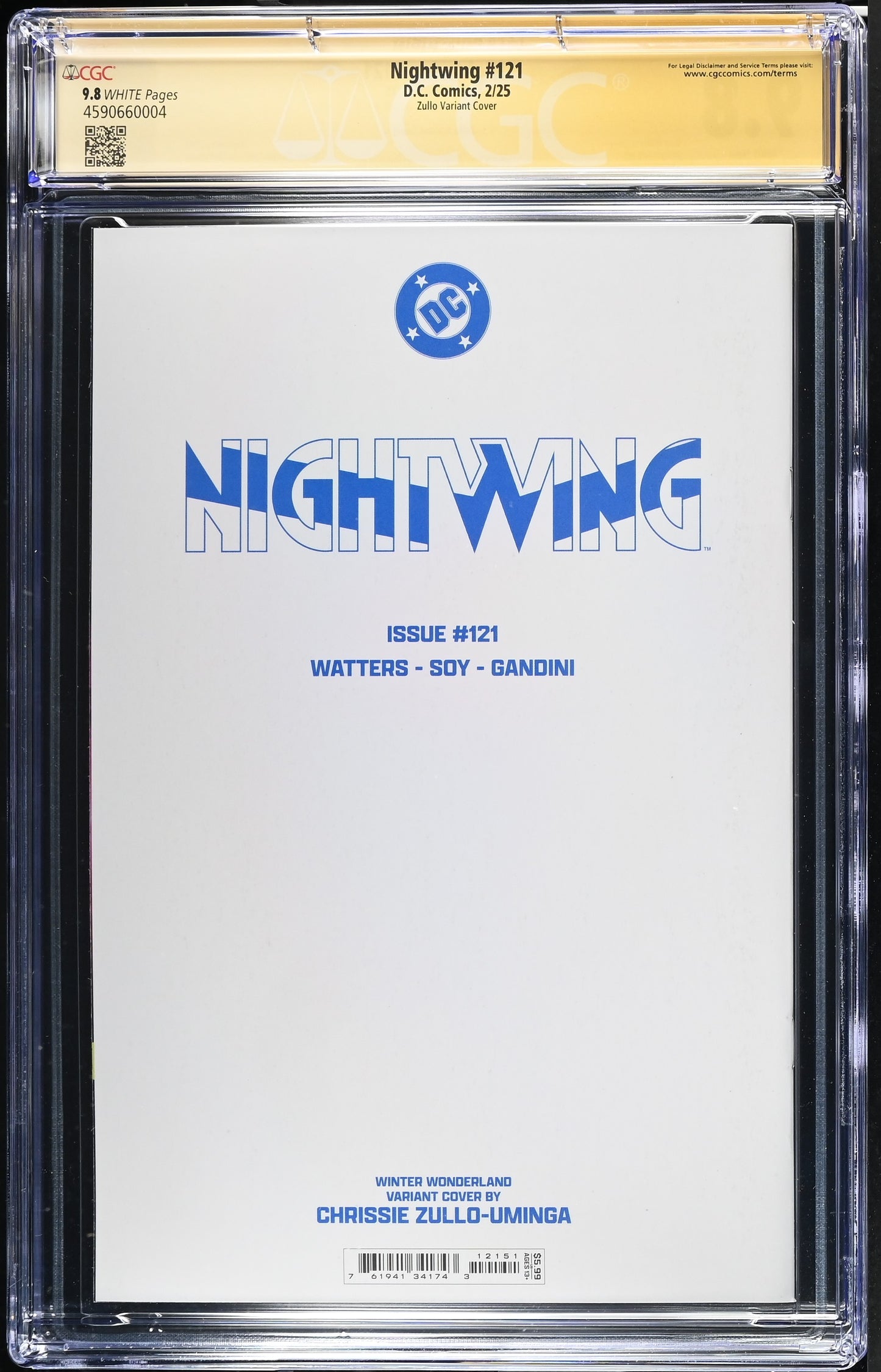 Nightwing #121 Chrissie Zullo Variant 9.8 CGC SS