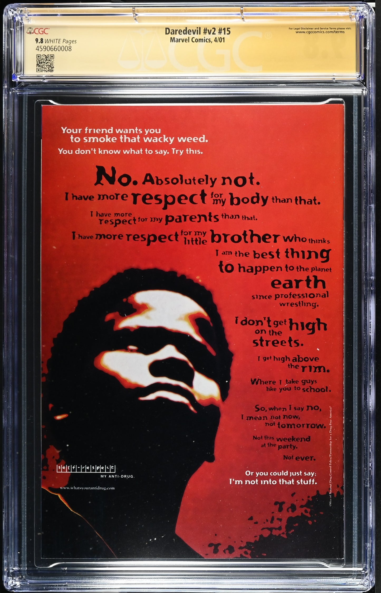 Daredevil v2 #15 Signed By David Mack CGC 9.8