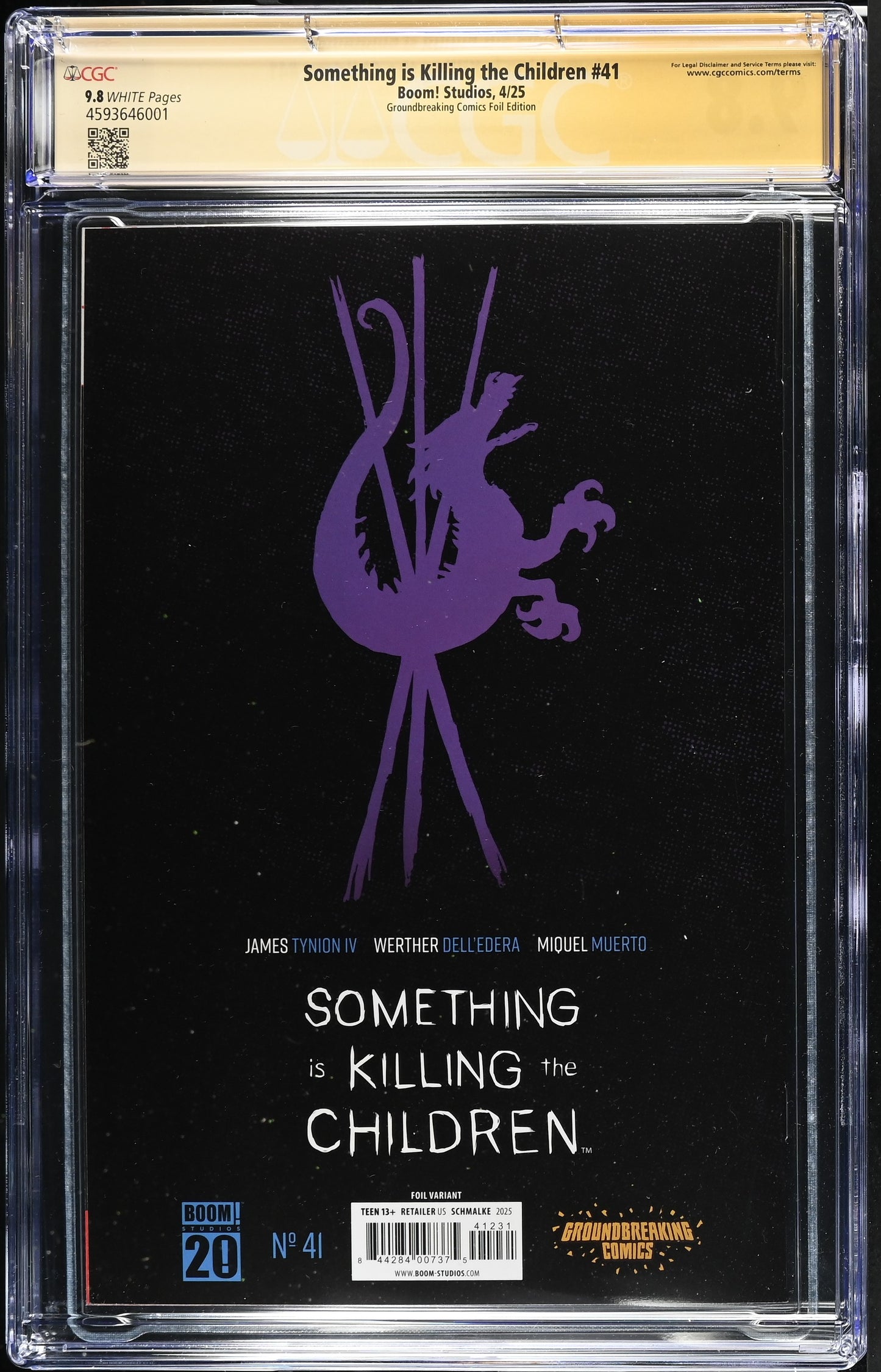 Something is Killing the Children #41 Foil Joseph Schmalke Sign w/remarque CGC 9.8