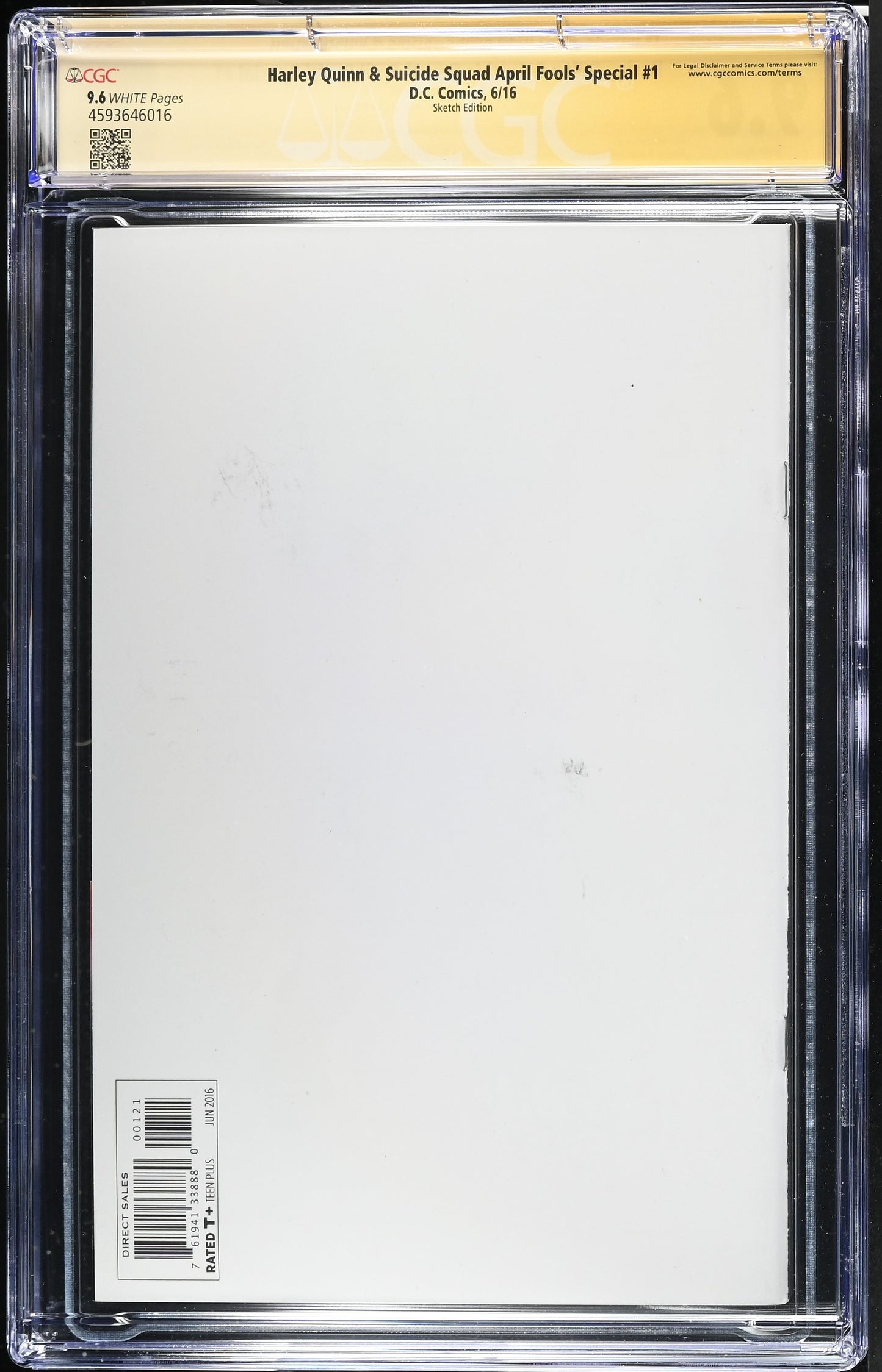Harley Quinn & the Suicide Squad April Fools' Special #1 Craig Rousseau Harley Sketch CGC 9.6