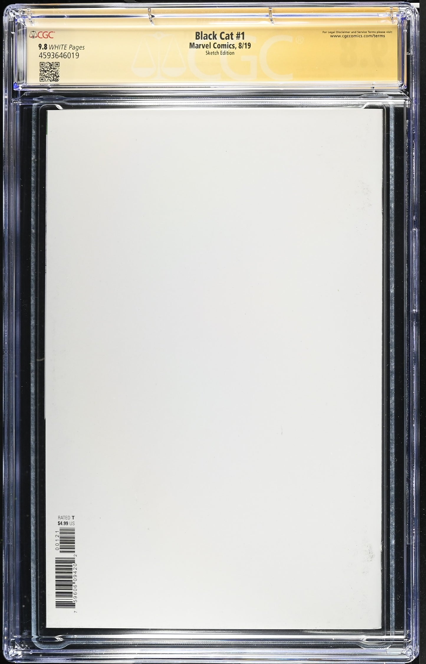 Black Cat #1 Craig Rousseau Sketch CGC 9.8