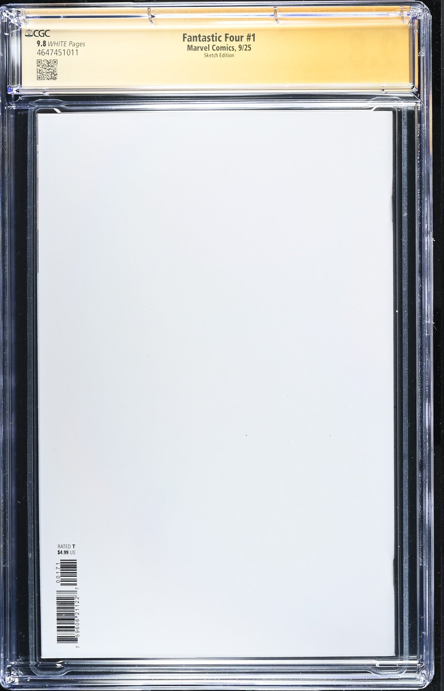 Fantastic Four #1 Blank CGC 9.8 SS Walt Simonson Galactus Sketch