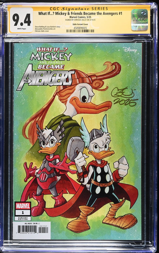 What if..? Mickey & Friends Became the Avengers #1 Chrissie Zullo Variant Signed CGC 9.4 SS