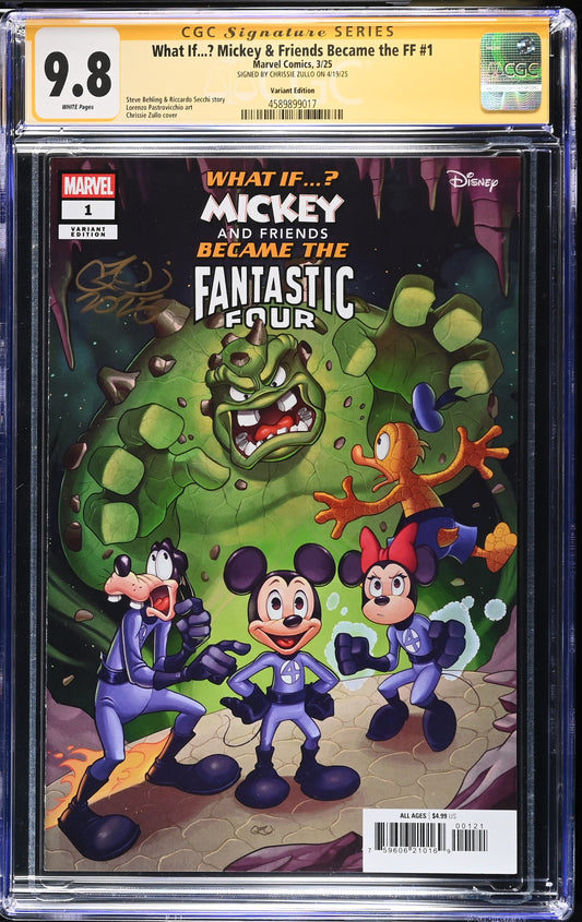 What if..? Mickey & Friends Became the Fantastic Four #1 Chrissie Zullo Variant Signed CGC 9.8 SS