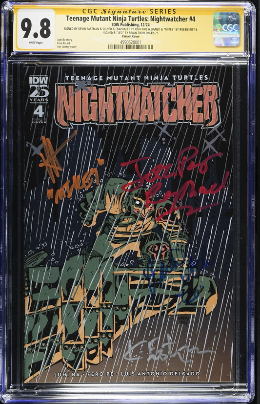 Teenage Mutant Ninja Turtles: Nightwatcher #4 Variant 90's Movie Cast Signed By Pais, Rist, Tochi & Eastman CGC SS 9.8