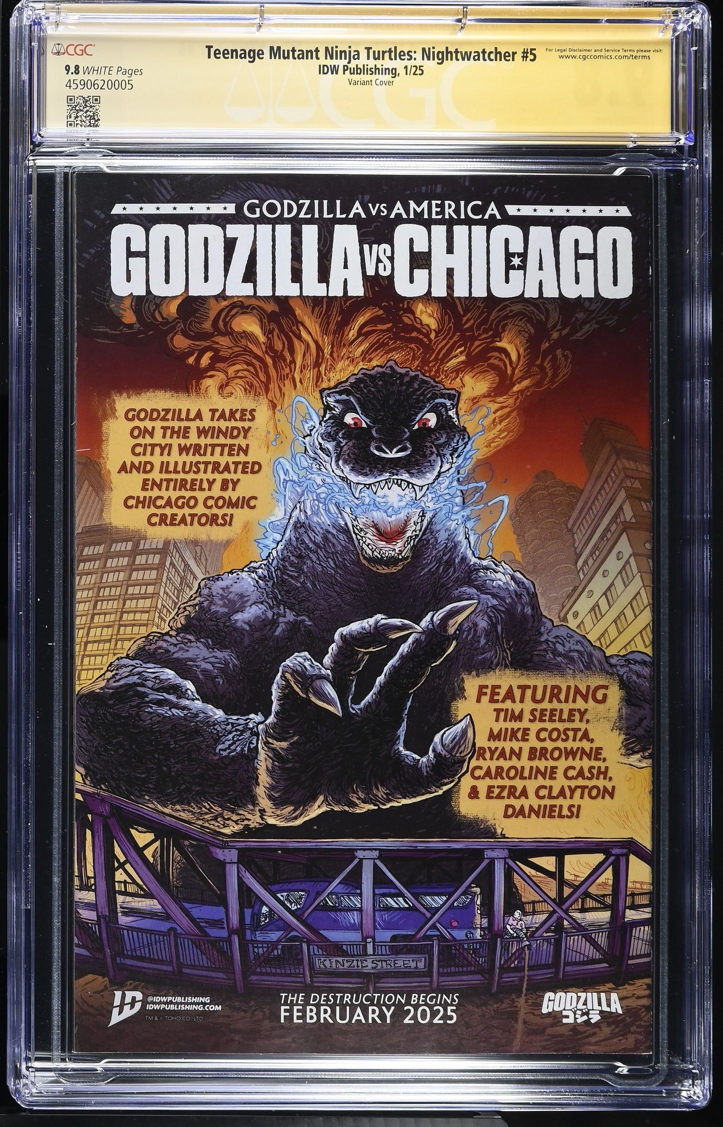 Teenage Mutant Ninja Turtles: Nightwatcher #5 Variant 90's Movie Cast Signed By Pais, Rist, Tochi & Eastman CGC SS 9.8