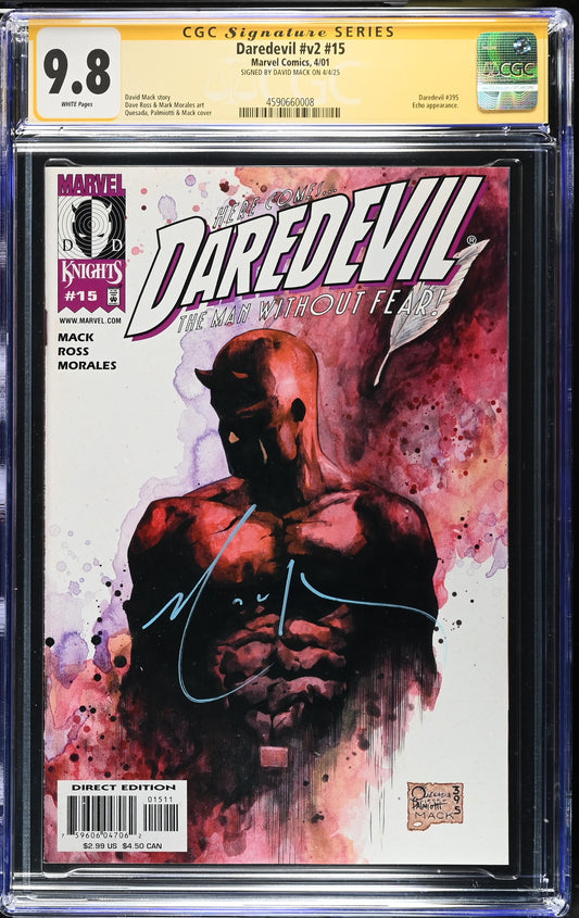 Daredevil v2 #15 Signed By David Mack CGC 9.8