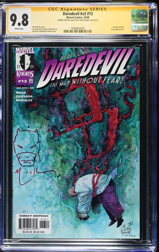 Daredevil v2 #13 Signed & Remarqued By David Mack CGC 9.8