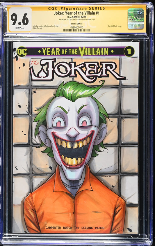 Joker: Year of the Villian #1 Blank Sketch Chris Uminga CGC 9.6