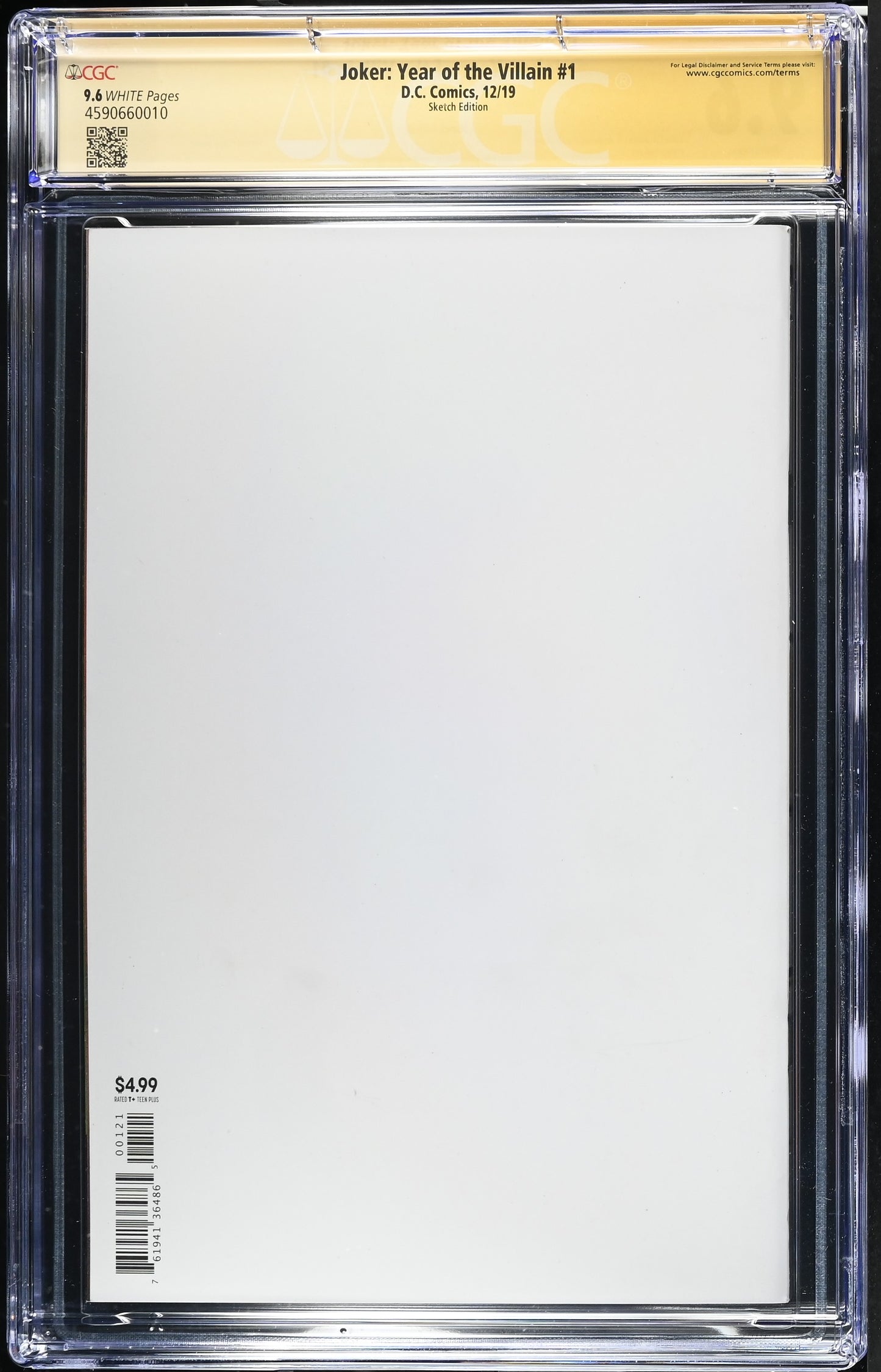 Joker: Year of the Villian #1 Blank Sketch Chris Uminga CGC 9.6