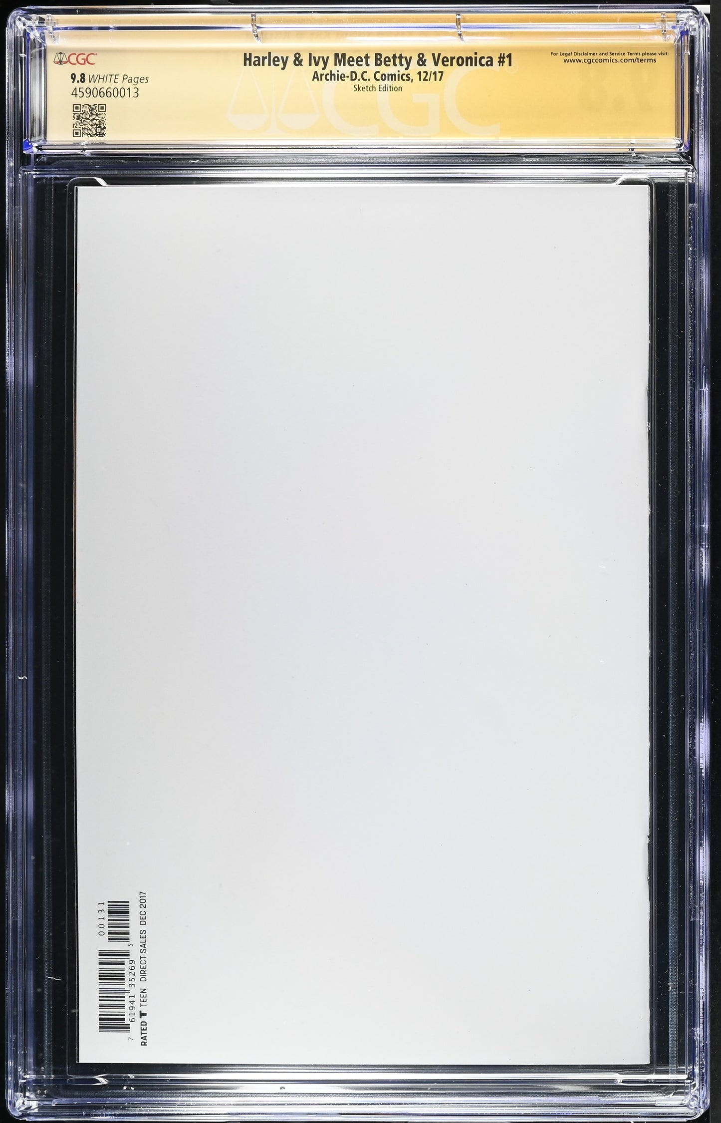 Harley & Ivy Meet Betty and Veronica #1 Blank Sketch Agnes Garbowska CGC 9.8