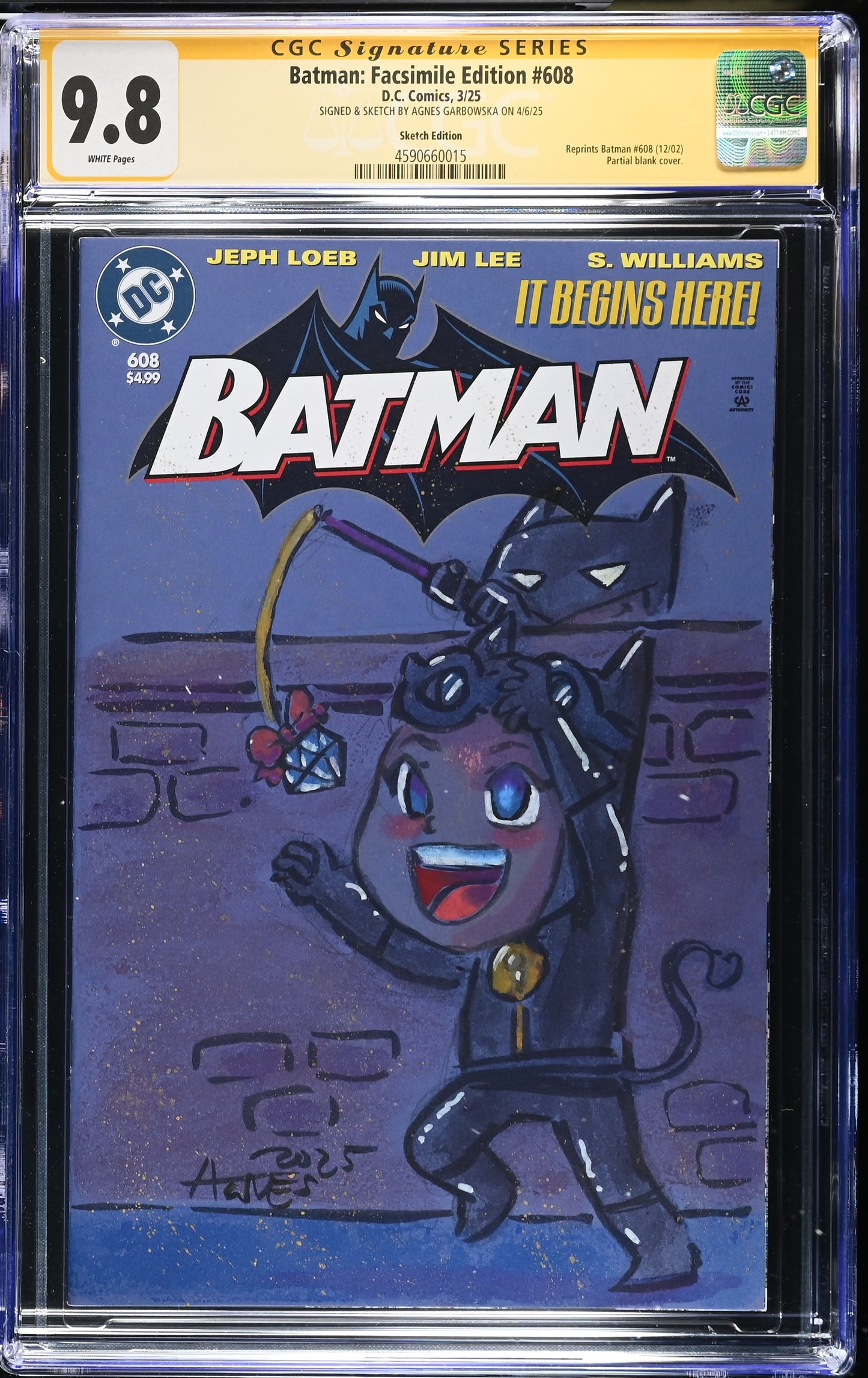 Batman #608 Catwoman on Blank Sketch Agnes Garbowska CGC 9.8