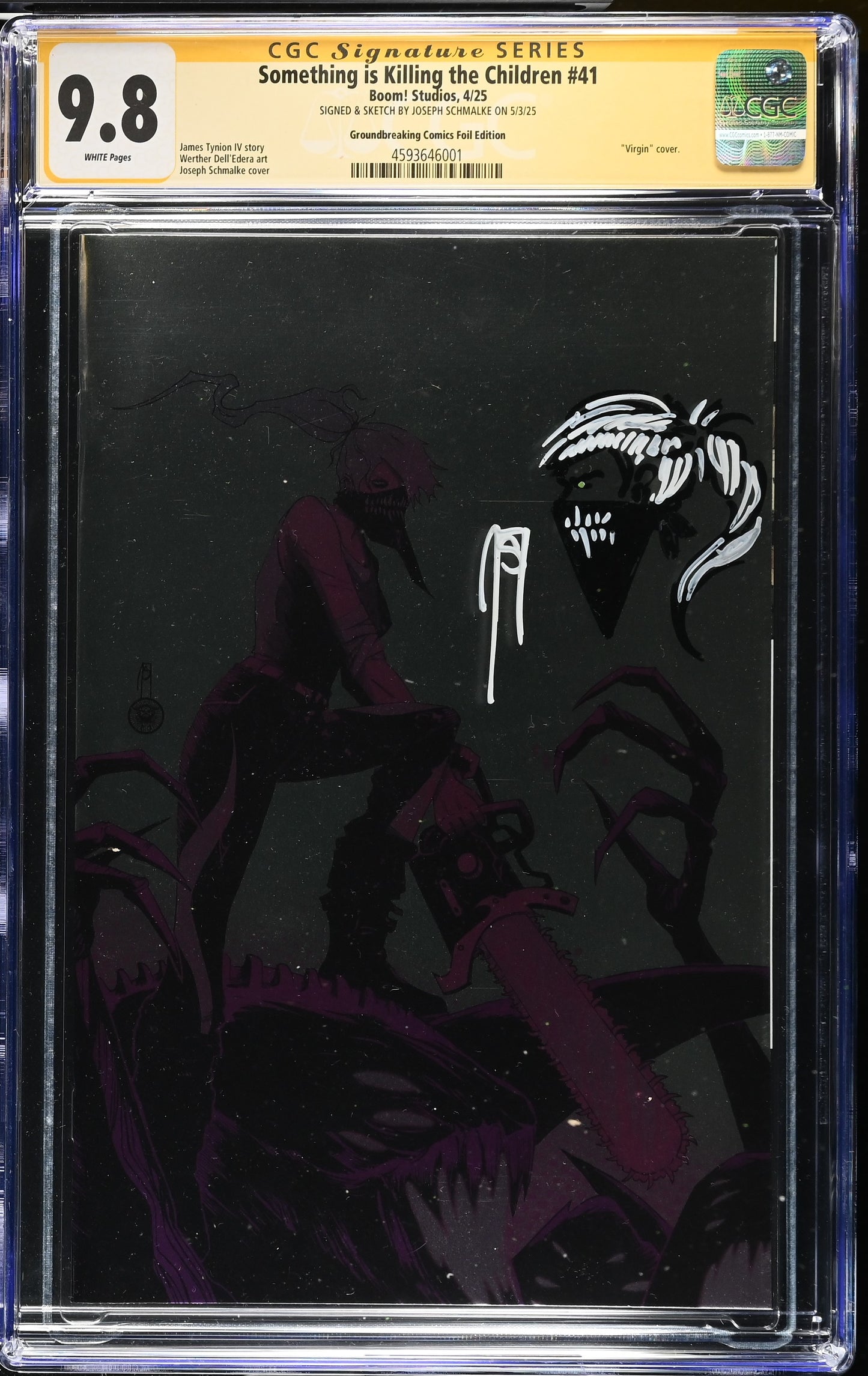 Something is Killing the Children #41 Foil Joseph Schmalke Sign w/remarque CGC 9.8