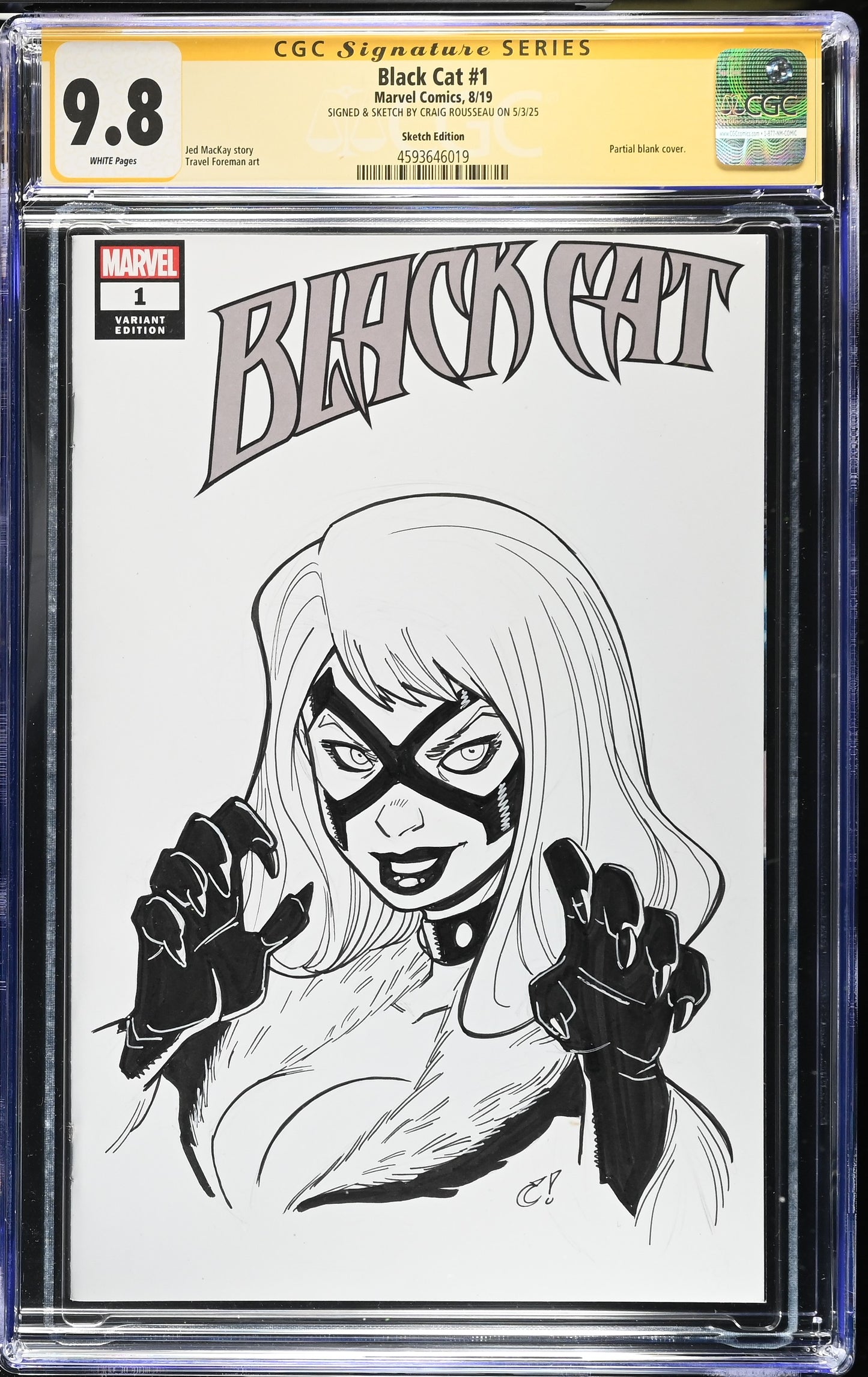 Black Cat #1 Craig Rousseau Sketch CGC 9.8