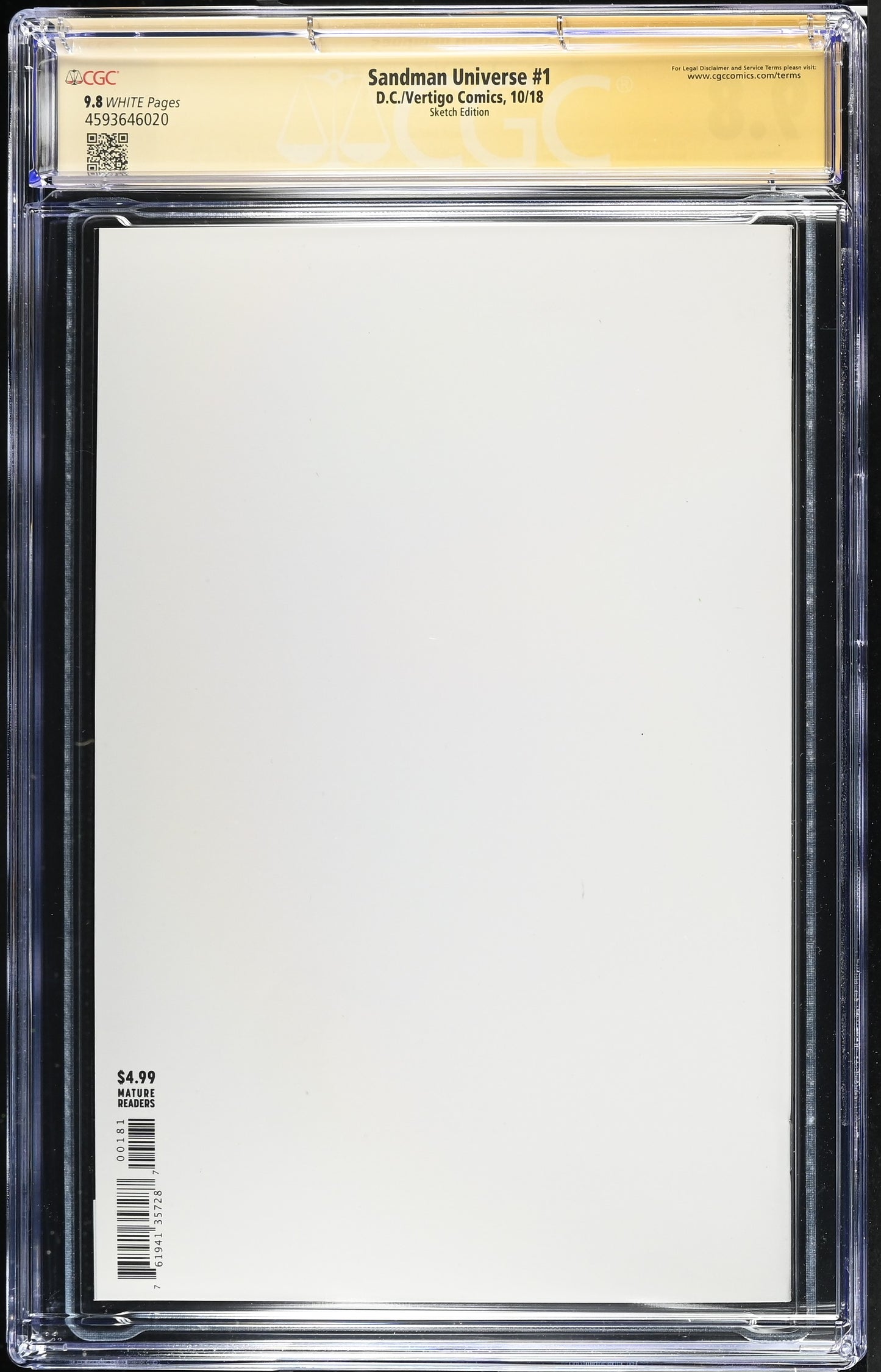 Sandman Universe #1 Mike Norton Death Sketch CGC 9.8