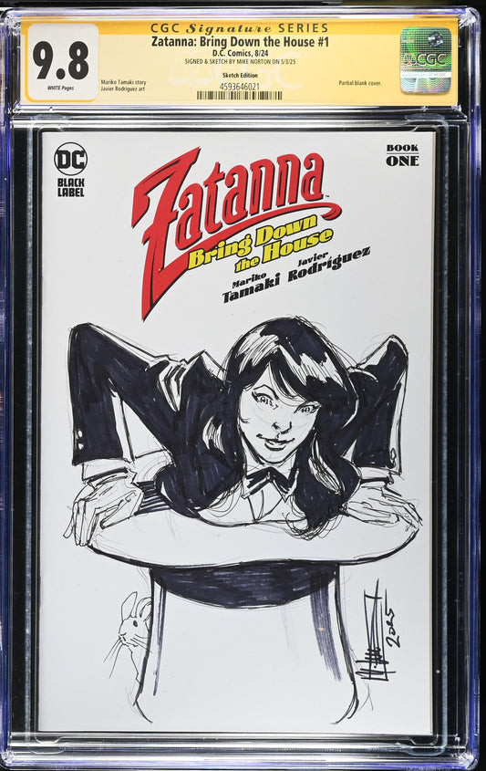 Zatanna: Bring Down the House #1 Mike Norton Sketch CGC 9.8