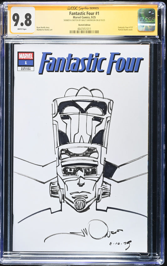 Fantastic Four #1 Blank CGC 9.8 SS Walt Simonson Galactus Sketch