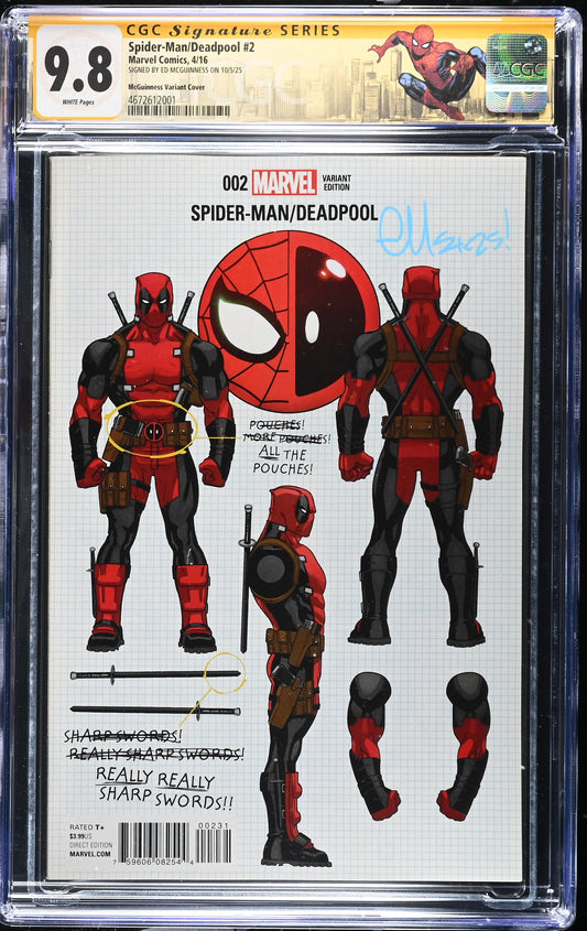 Spider-Man/Deadpool #2 2016 CGC 9.8 SS Signed By Ed McGuinness